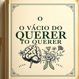 A classic style book cover for 'O VÍCIO DO QUERER', inspired by scientific studies and featuring vintage aesthetics