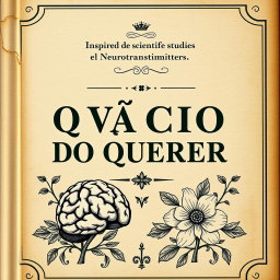 A classic style book cover for 'O VÍCIO DO QUERER', inspired by scientific studies and featuring vintage aesthetics