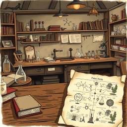 A classic style illustration inspired by scientific studies, capturing the essence of scholarly exploration