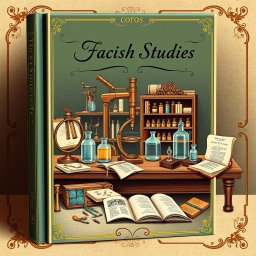 A classic style book cover designed with a theme based on scientific studies