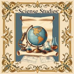 A classic style book cover centered on the theme of scientific studies