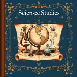 A classic style book cover centered on the theme of scientific studies