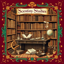 A classic style book cover dedicated to the theme of scientific studies