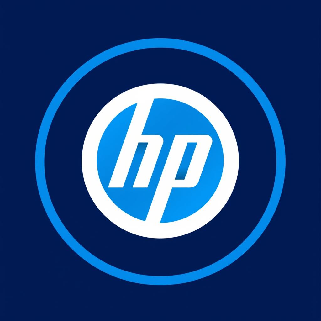 A logo design featuring the letters 'HP' prominently displayed inside a circle