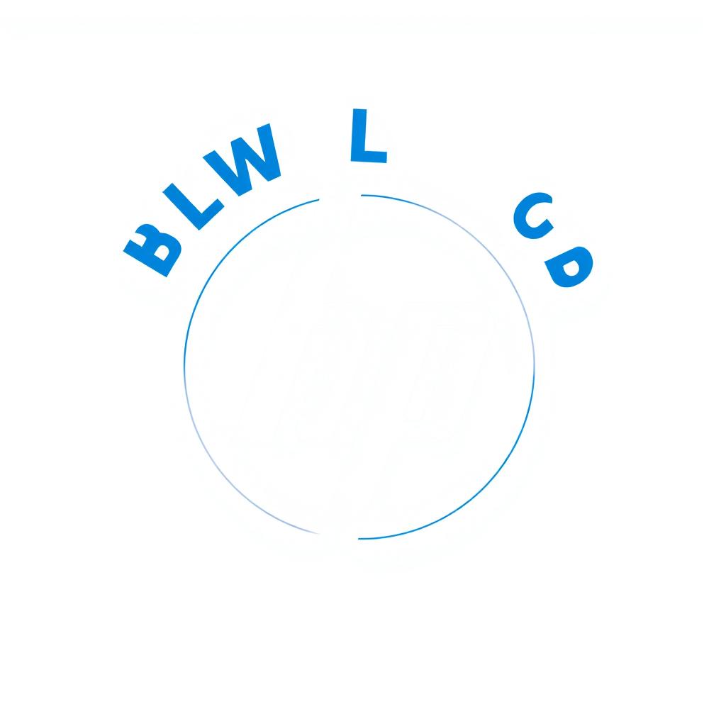 A logo design featuring the letters 'HP' enclosed in a circular shape, with a bold blue text arching along the upper and lower parts of the circle