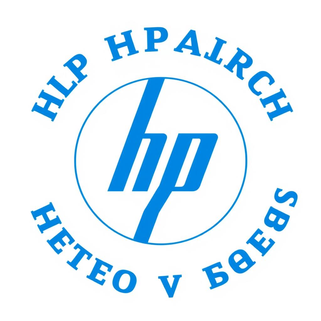 A logo design featuring the letters 'HP' prominently displayed inside a circular shape