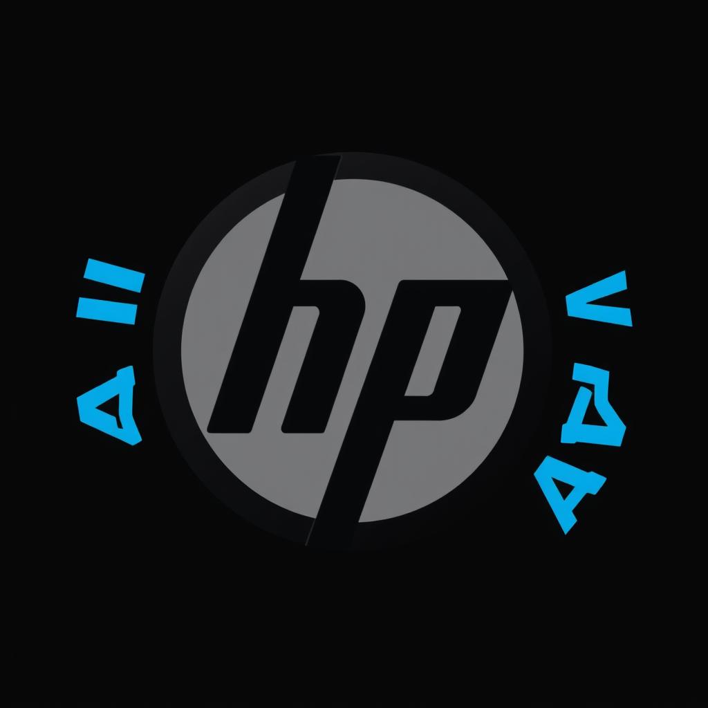 A logo design featuring the letters 'HP' prominently displayed inside a circular shape, with bold blue text 'AV' positioned at both the upper and lower parts of the circle