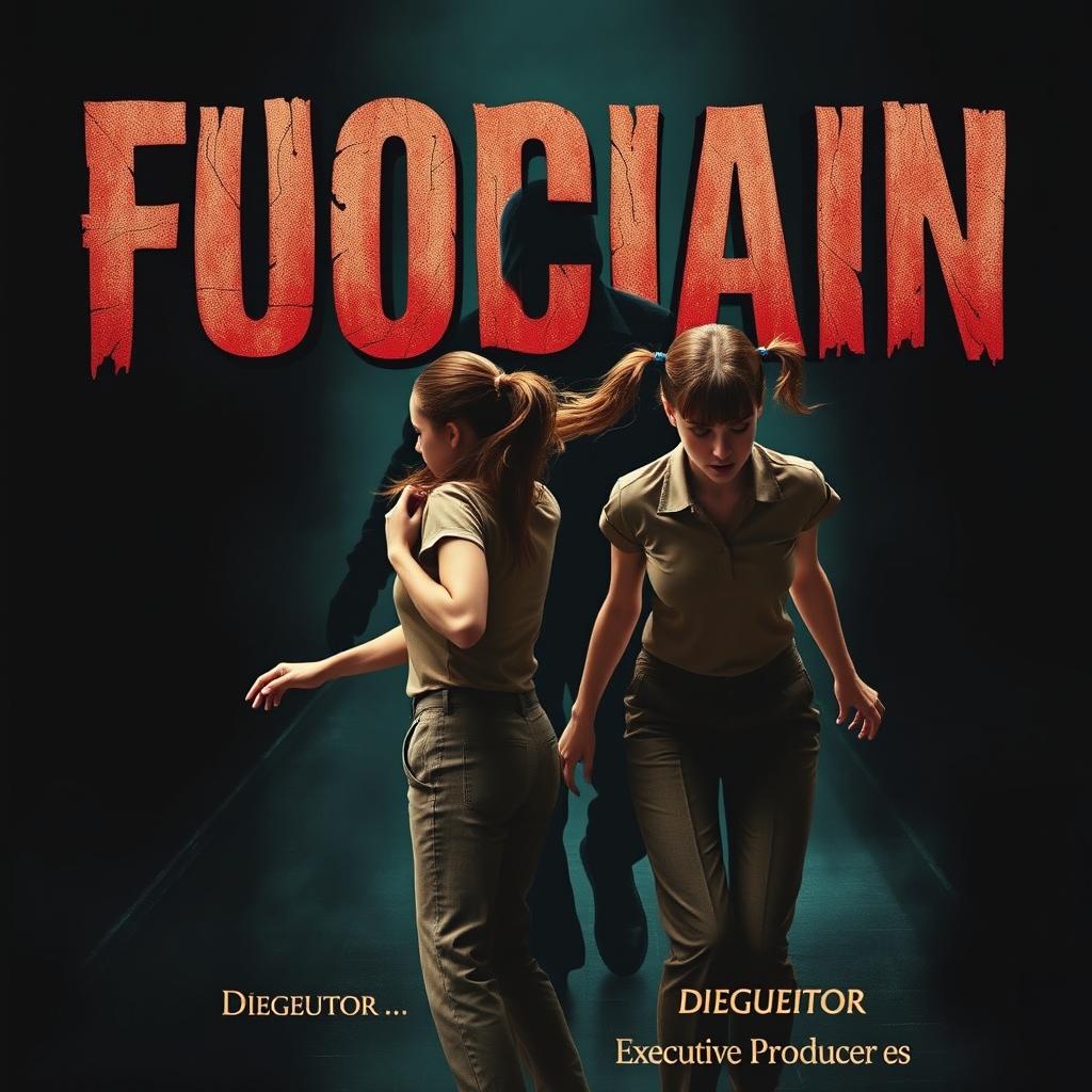 A horror movie poster featuring a dark, eerie background