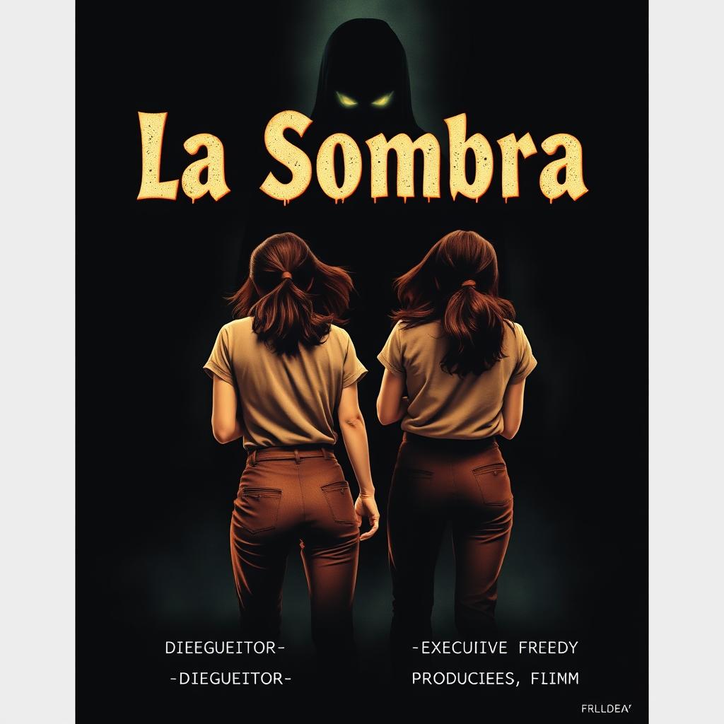 A horror movie poster titled 'La Sombra,' set against a dark and sinister background