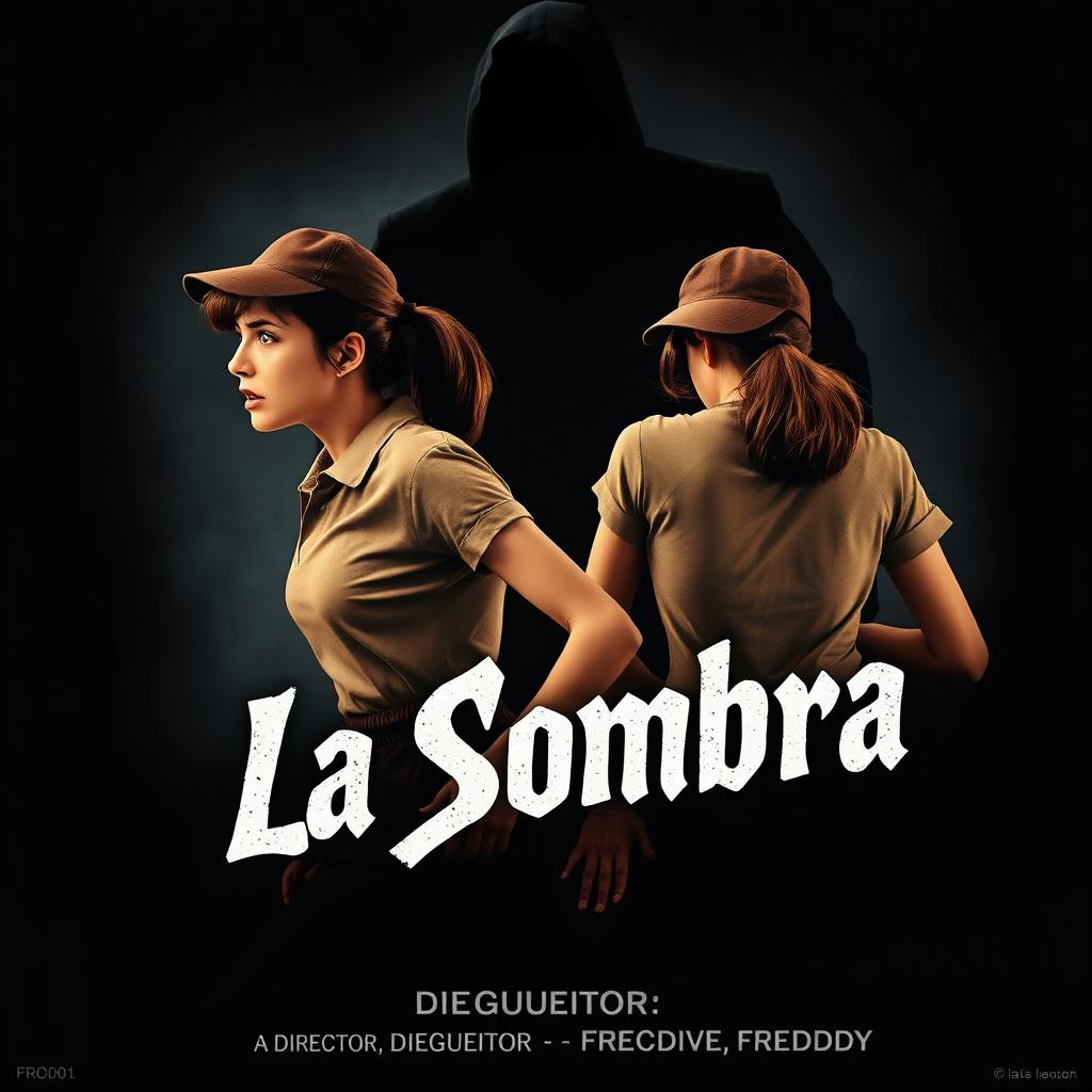 A horror movie poster titled 'La Sombra,' set against a dark and foreboding background