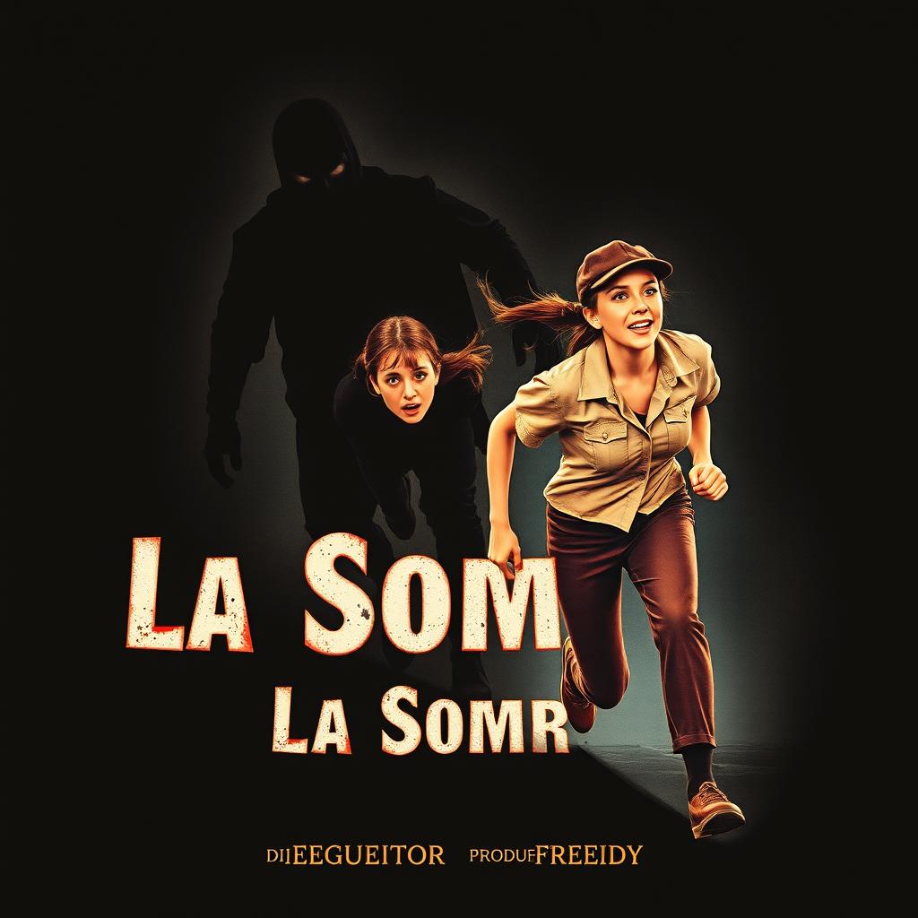 A horror movie poster titled 'La Sombra,' set against a dark and eerie background