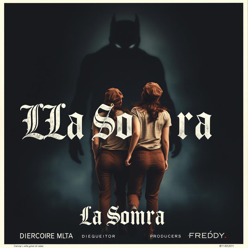 A horror movie poster titled 'La Sombra,' featuring a dark and eerie background