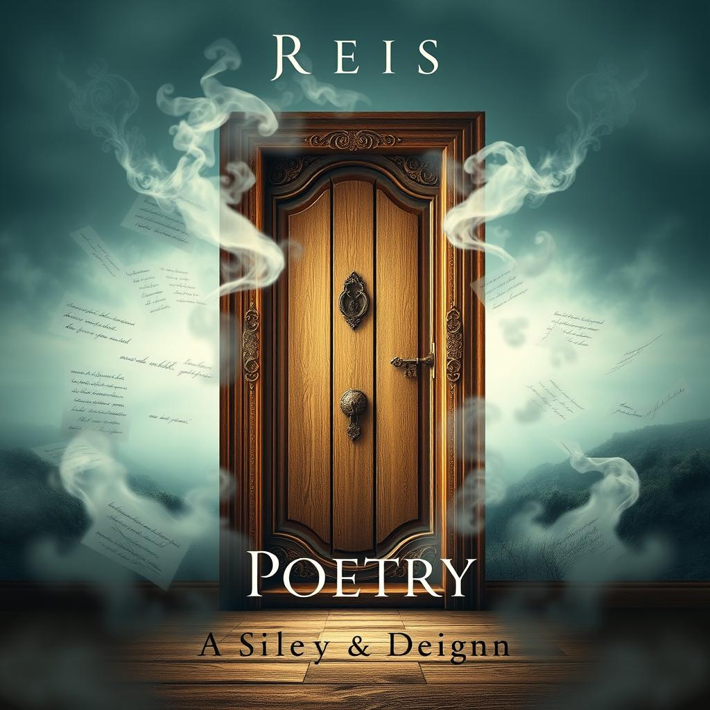 A captivating book cover design that symbolizes a door unlocked by a key, representing the opening of silence to poetry