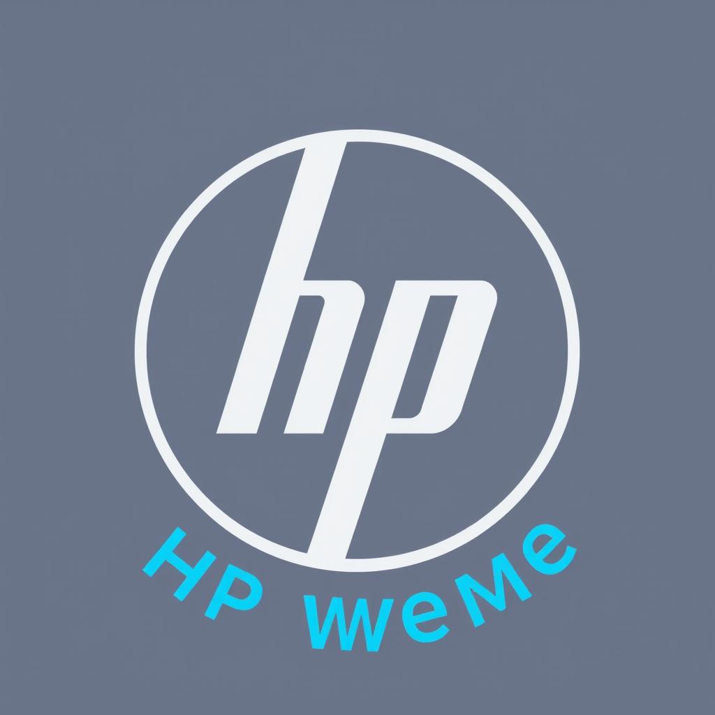 A creative interpretation of the HP logo, featuring the letters 'HP' elegantly enclosed within a bold circle