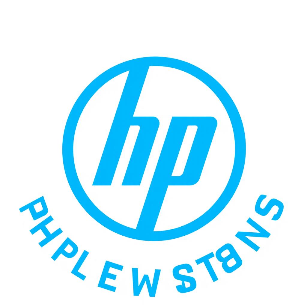 A modern design of the HP logo where the letters 'HP' are prominently displayed inside a large, bold circle