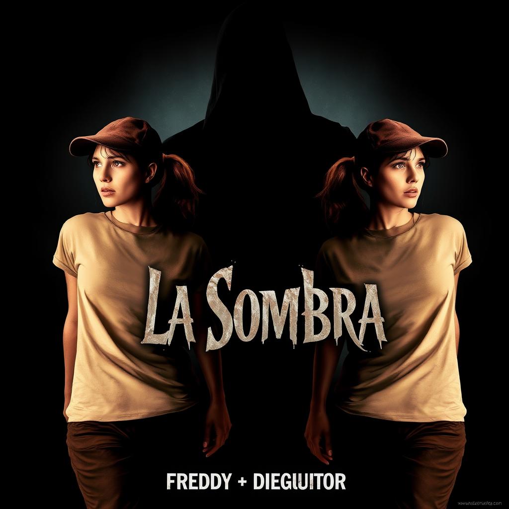A horror movie poster titled 'La Sombra,' featuring a dark and foreboding background