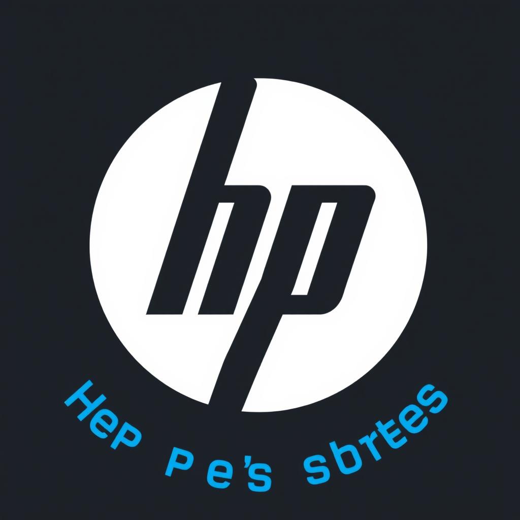 A modern HP logo design featuring the letters 'HP' boldly displayed inside a sleek, circular shape