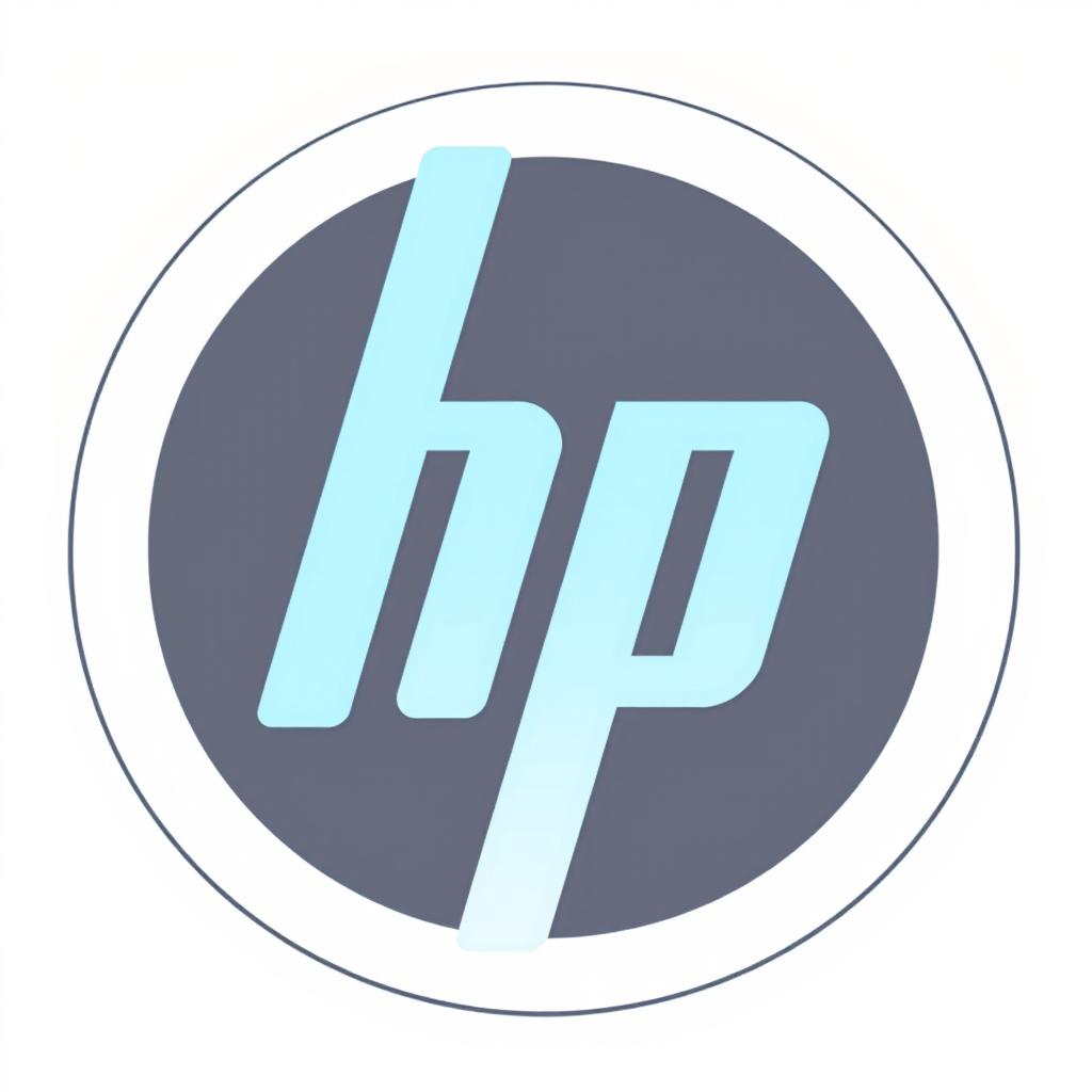 A visually appealing HP logo design featuring the letters 'HP' prominently enclosed within a bold, circular shape