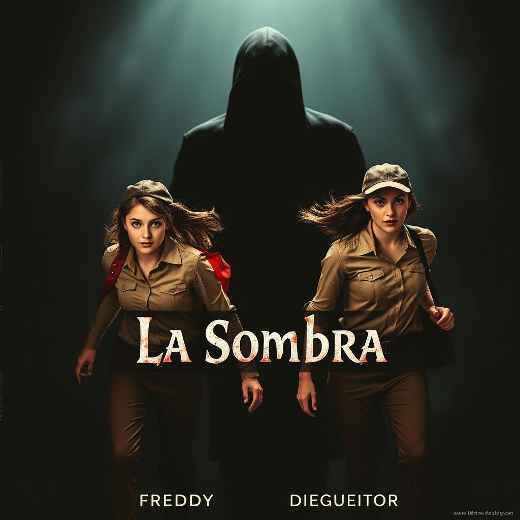 A horror movie poster titled 'La Sombra,' featuring a dark, eerie background