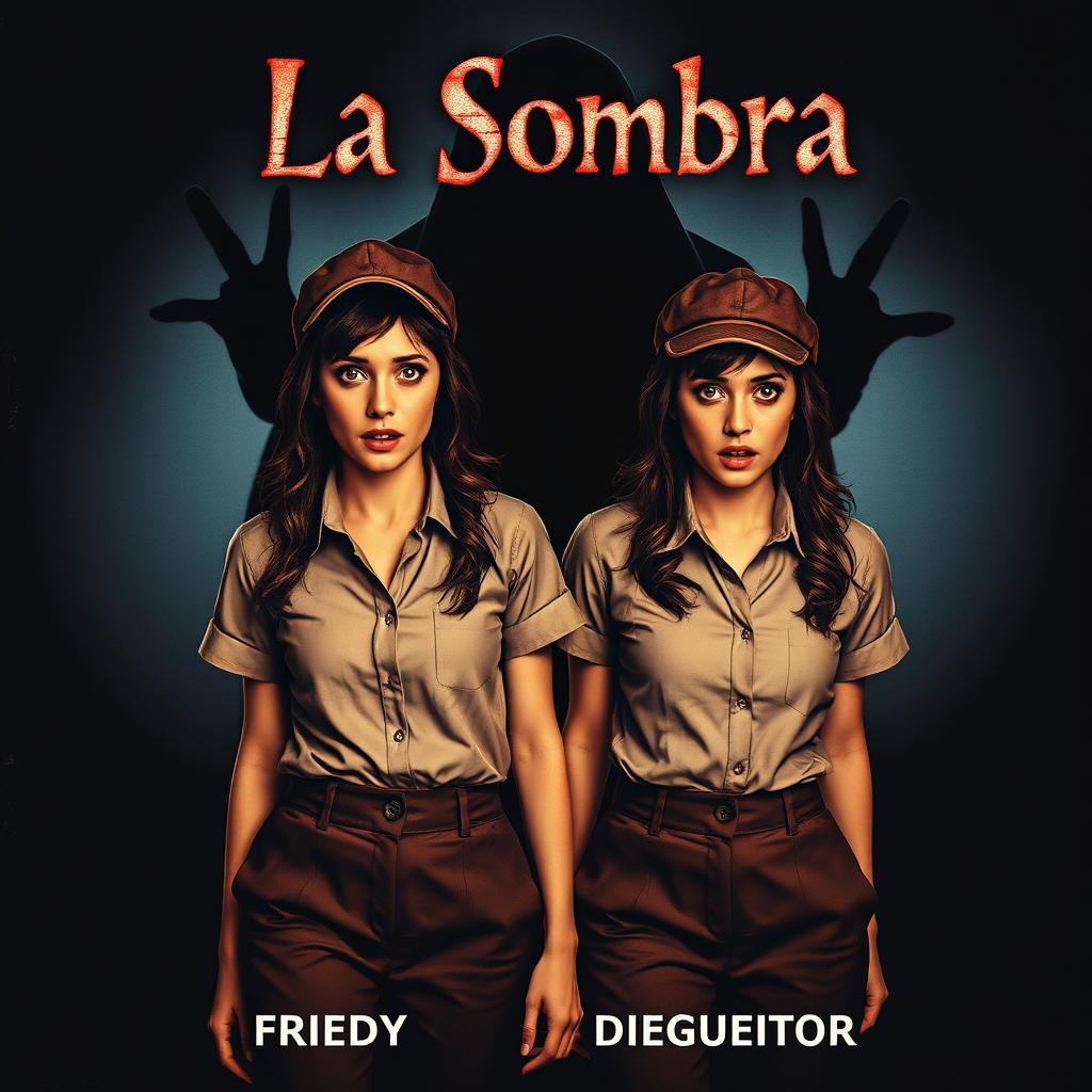 A horror movie poster titled 'La Sombra,' featuring a dark and eerie background