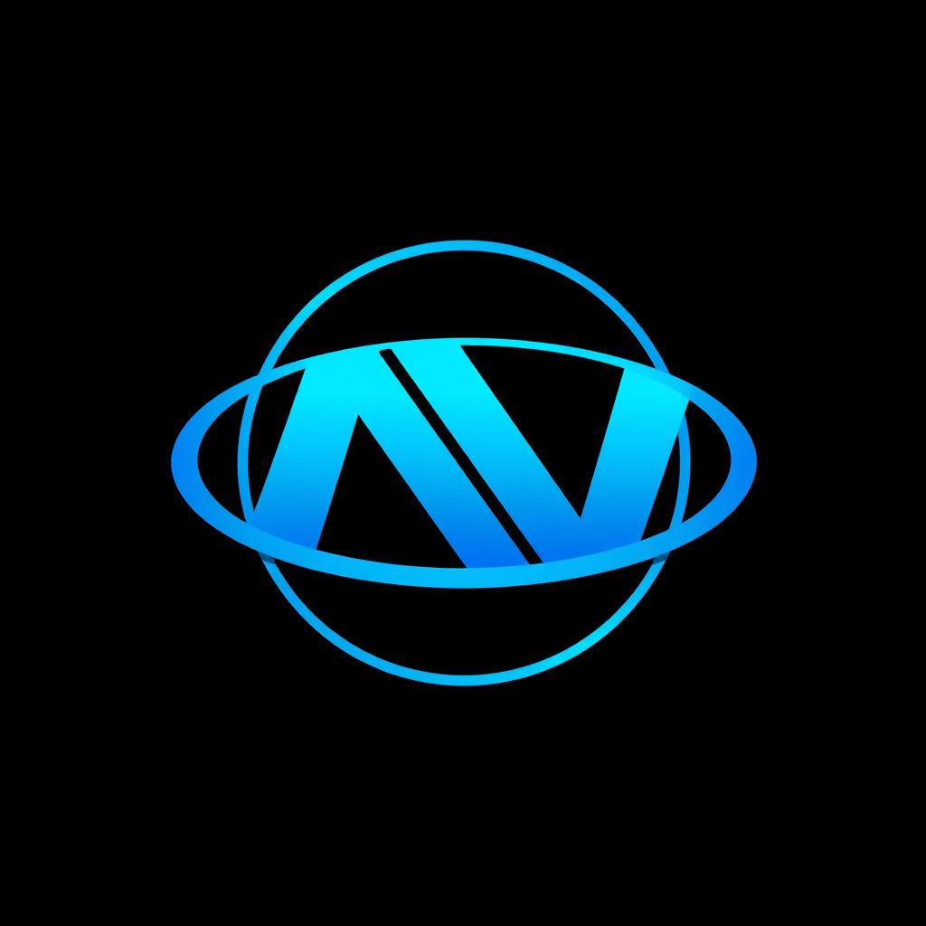 A stylish AV logo design featuring the letters 'AV' prominently positioned inside a sleek circular shape
