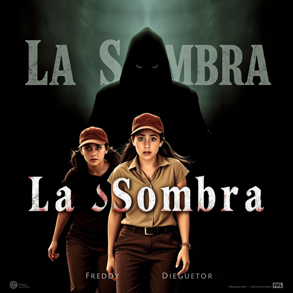 A horror movie poster titled 'La Sombra,' featuring a dark and ominous background