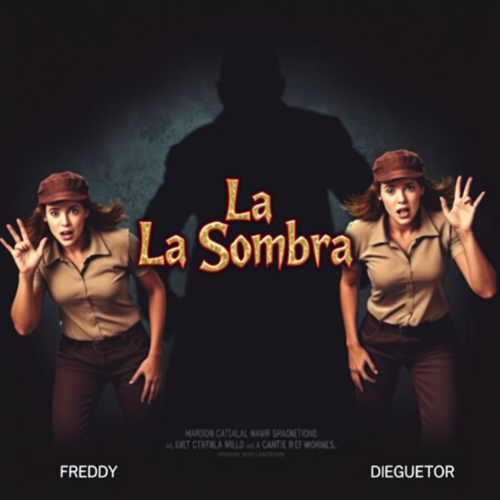 A horror movie poster titled 'La Sombra,' featuring a dark and ominous background