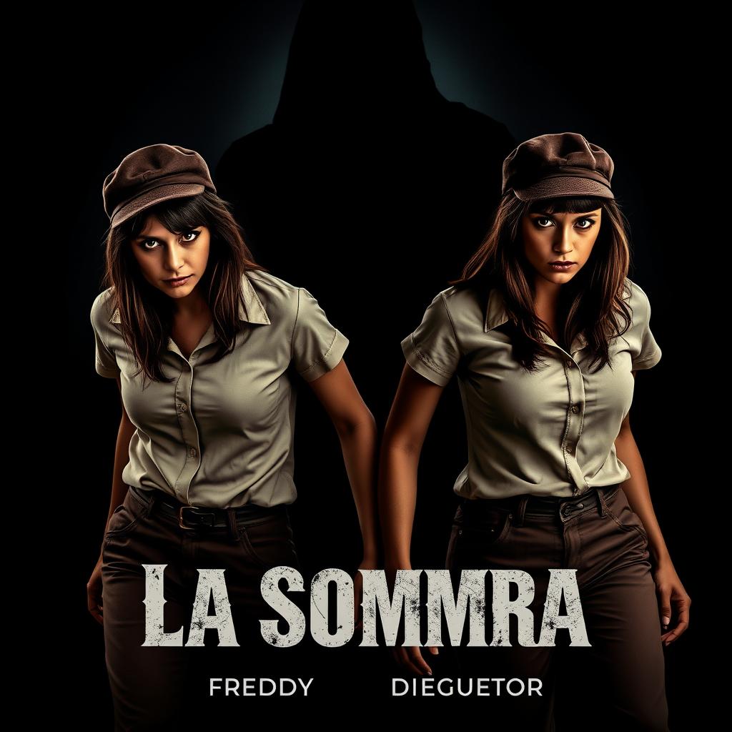 A horror movie poster titled 'La Sombra,' featuring a dark and sinister background