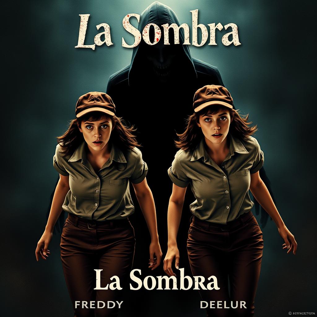 A horror movie poster titled 'La Sombra,' featuring a dark and eerie background