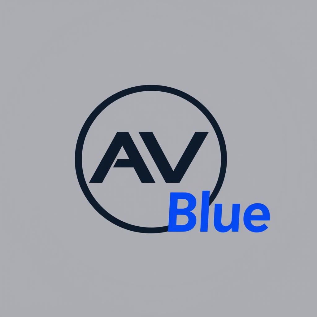 A modern AV logo design featuring the letters 'AV' prominently encapsulated within a sleek circular shape, drawing inspiration from the style of the HP logo