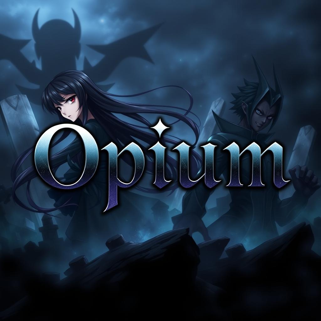 A captivating cover photo featuring the word 'Opium' prominently displayed in an artistic and stylish font