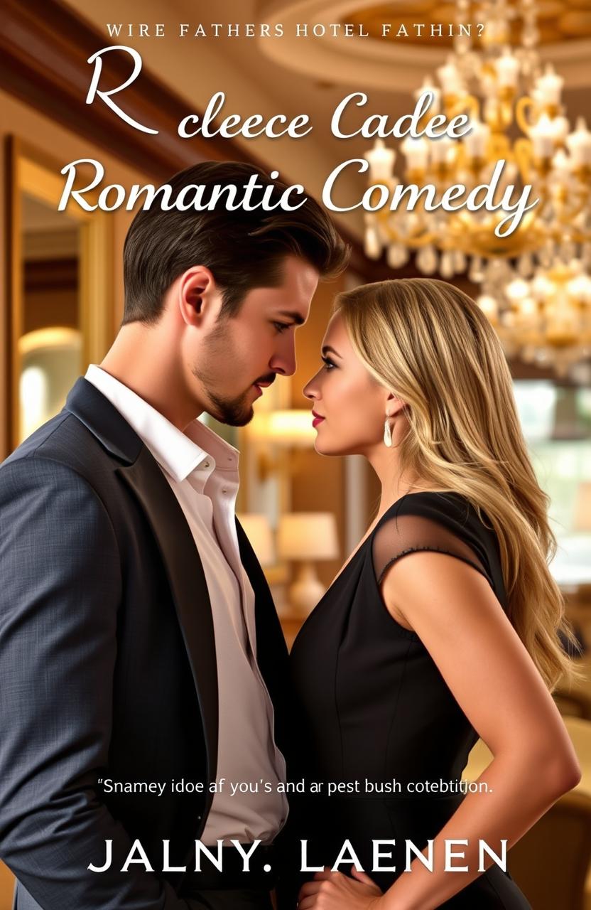 A romantic comedy novel cover featuring a blonde woman and a dark-haired man with a light stubble