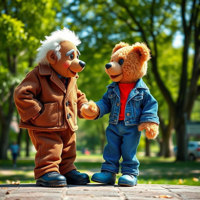 Whimsical Teddy Bear Puppets in the Park