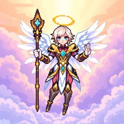 Pixel Art Mercy from Overwatch 2