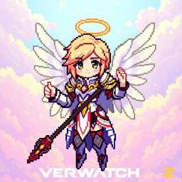Pixel Art Mercy from Overwatch 2