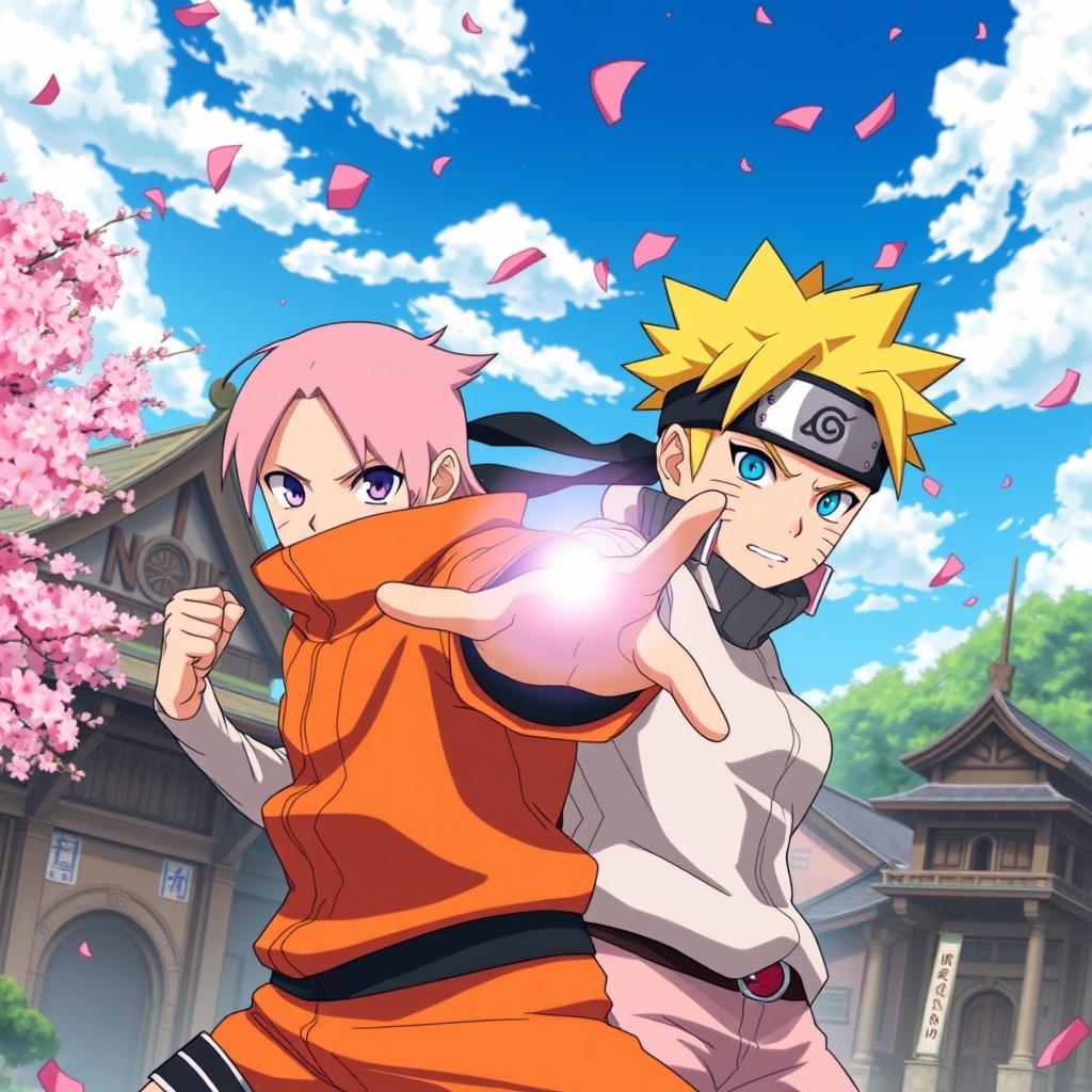 A highly detailed illustration featuring characters from Naruto Shippuden