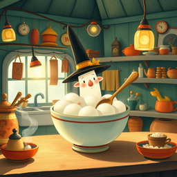 In a whimsical fairy tale kitchen, Mr