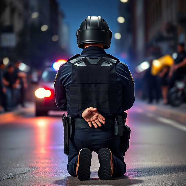 Tactical Policeman Surrendering: A Powerful Moment