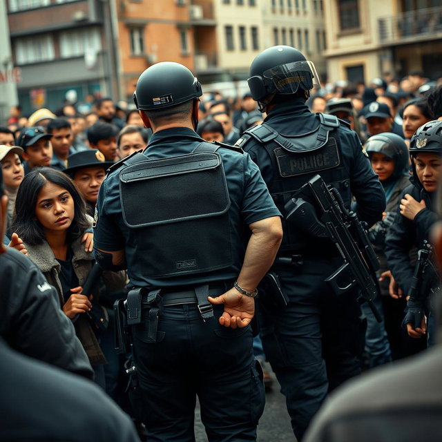 Tactical Policeman Surrendering: A Powerful Moment