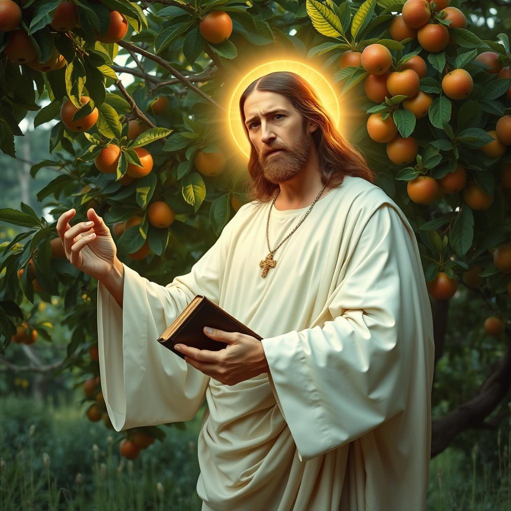 A portrait of Jesus Christ in a Catholic religious art style, inspired by the Hildebrandt brothers
