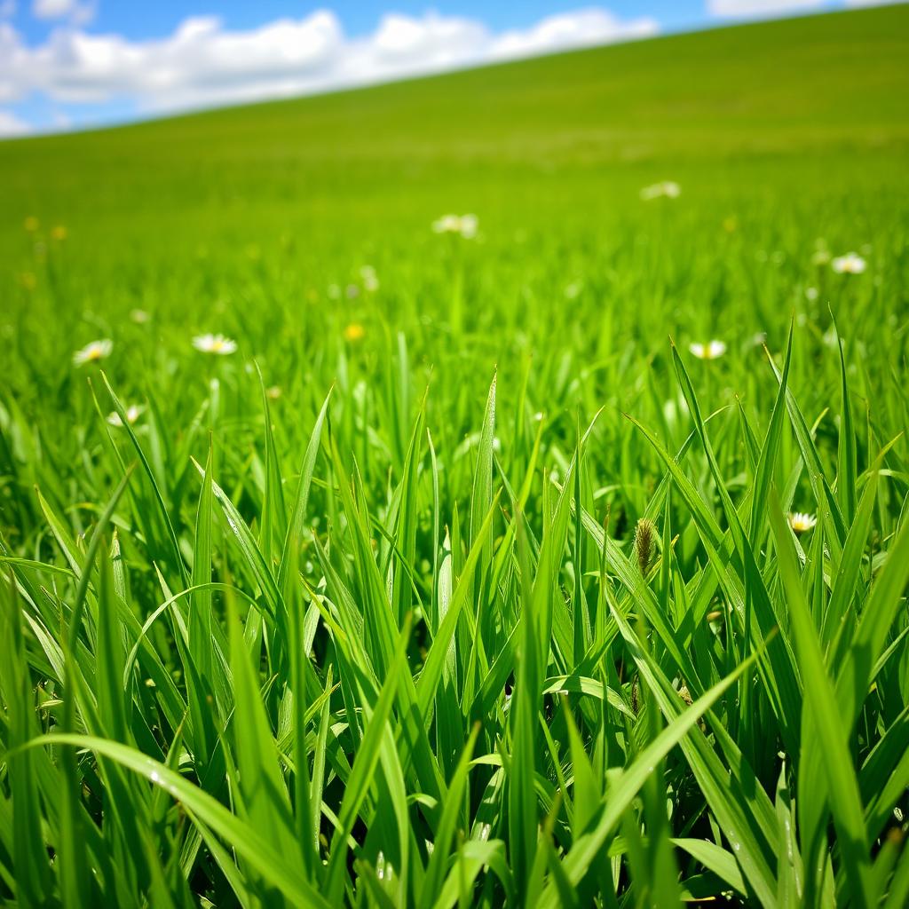 Immerse Yourself in Nature: Lush Green Grass Field