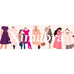 A stylish and modern banner for a women's clothing store featuring the word 'Ximabra' prominently displayed