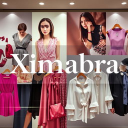 A stylish and modern banner for a women's clothing store featuring the word 'Ximabra' prominently displayed