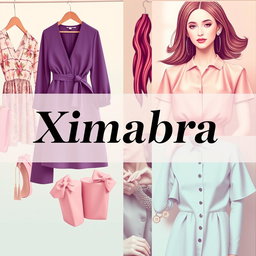 A stylish and modern banner for a women's clothing store featuring the word 'Ximabra' prominently displayed