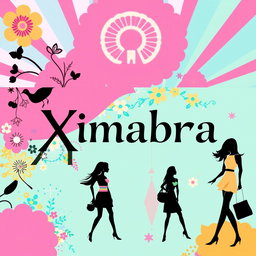 A vibrant and colorful banner for an online women's clothing store featuring the word 'Ximabra' prominently
