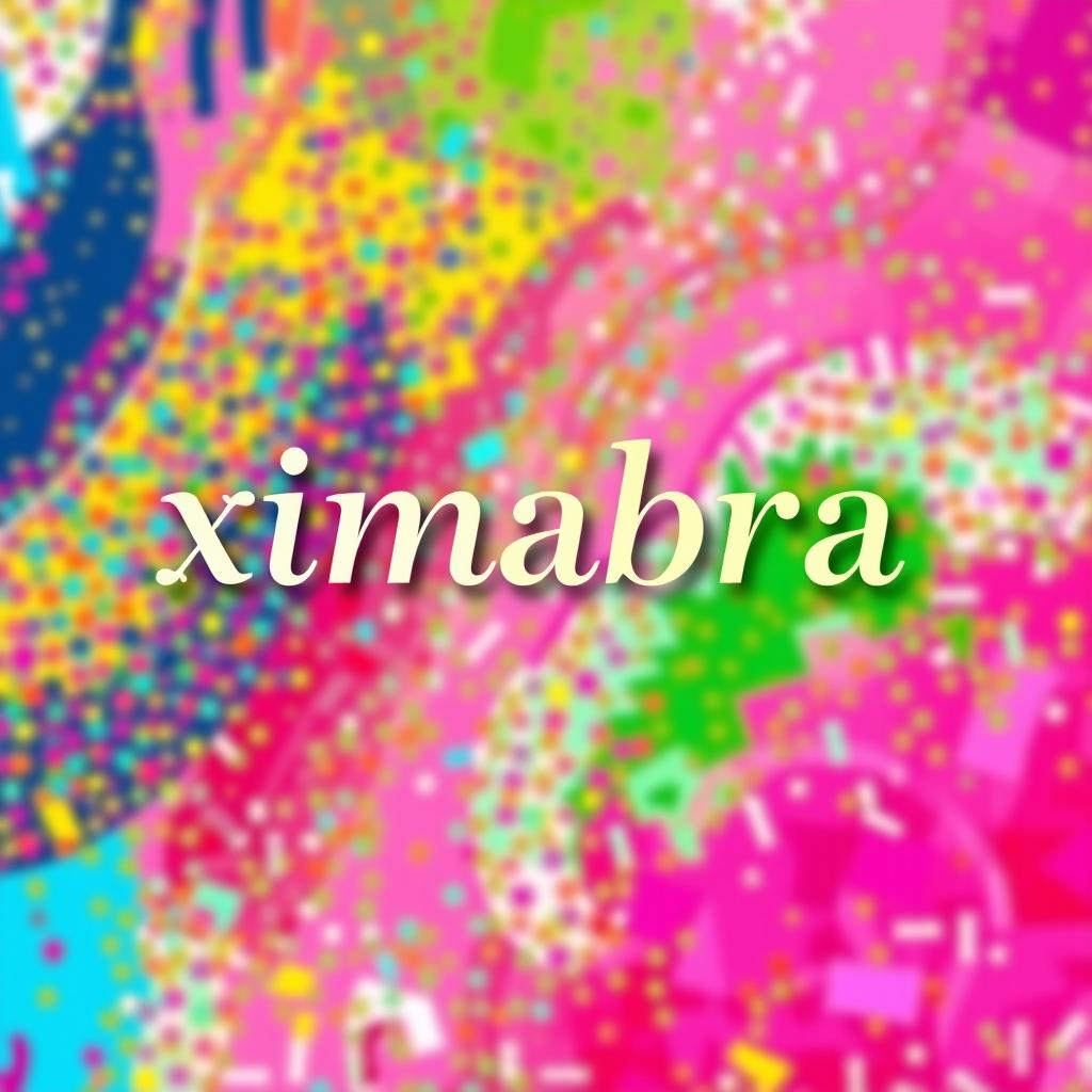 A vibrant and colorful banner for an online women's clothing store featuring the word 'ximabra' prominently in a stylish font