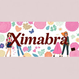 An attractive and vibrant online store banner for a women's clothing shop featuring the word 'Ximabra' prominently displayed in bold and stylish typography