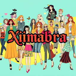 A vibrant and colorful banner for a women's online clothing store