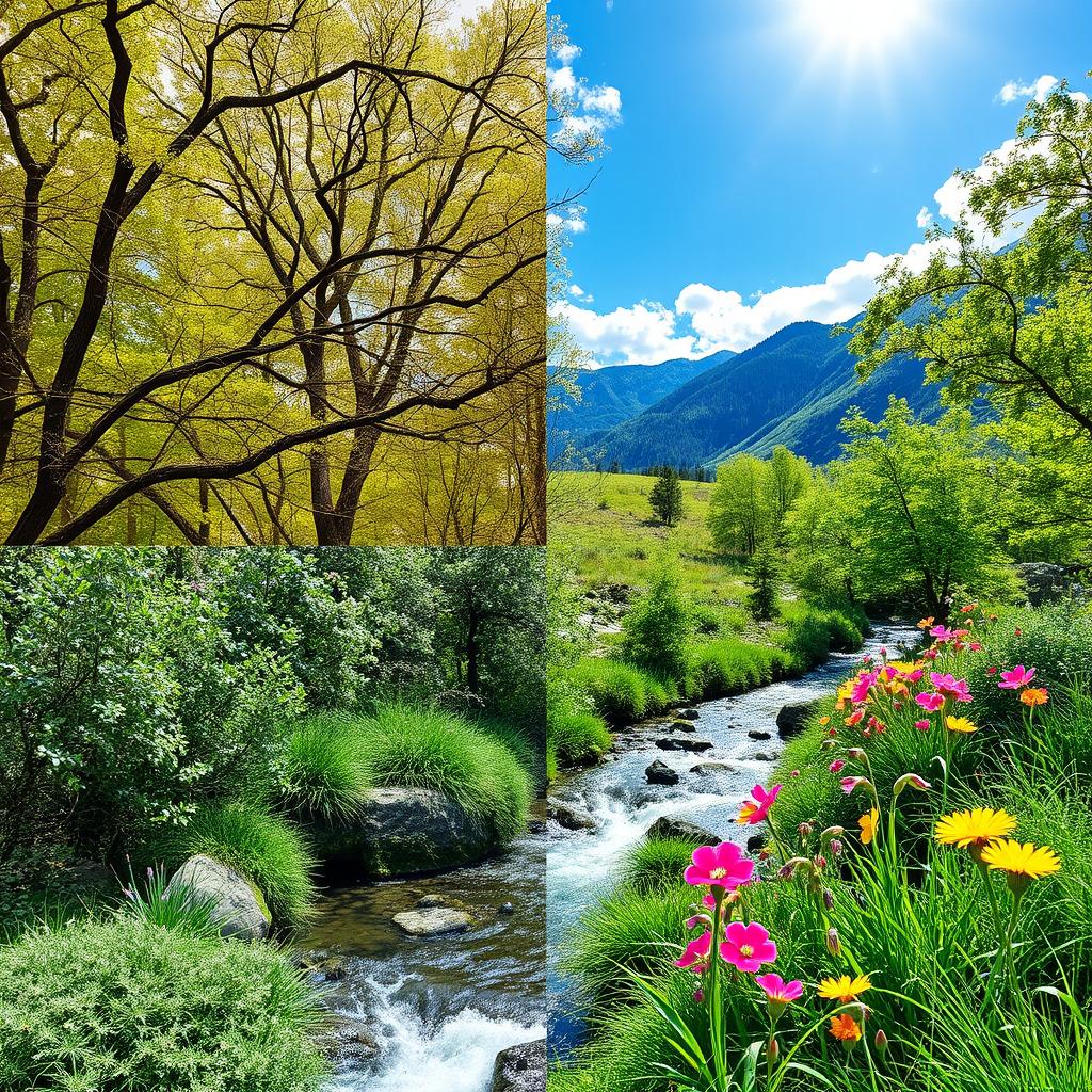 A beautifully restored image that showcases vibrant colors, vibrant natural scenery, and a sense of life, reflecting the transformation from a faded black and white photograph to a colorful masterpiece
