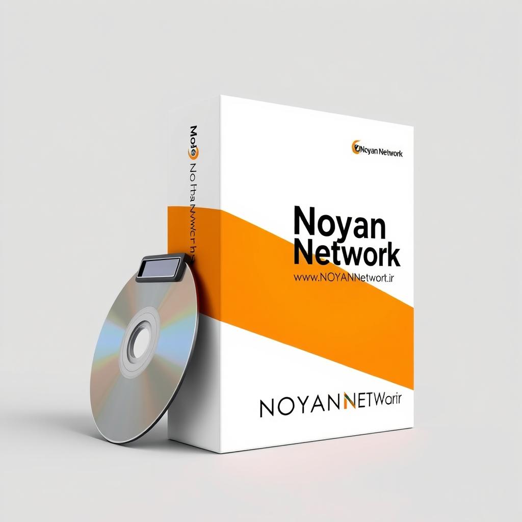 An accounting software box designed as a standing rectangle, featuring a vibrant orange bottom half and a crisp white top half